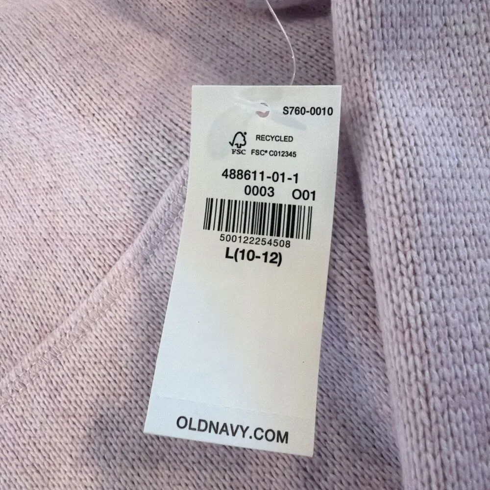 NWT Sweater-Fleece Half-Zip Tunic Sweater Lilac 10/12